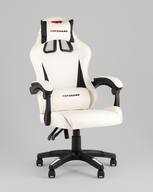 Кресло спортивное TopChairs Phantom бело-черный