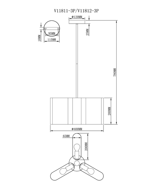 Светильник подвесной Moderli V11812-3P Metalicana