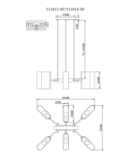 Люстра подвесная Moderli V11813-6P Metalicana