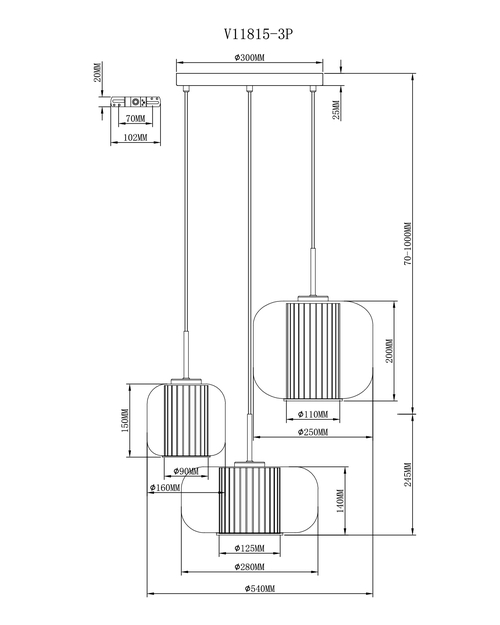 Светильник подвесной Moderli V11815-3P Ember