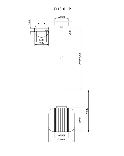 Светильник подвесной Moderli V11816-1P Ember