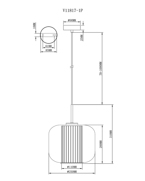 Светильник подвесной Moderli V11817-1P Ember