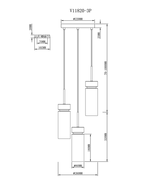 Светильник подвесной Moderli V11820-3P Almero