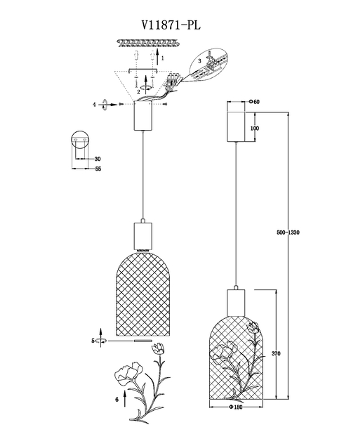 Светильник подвесной светодиодный Moderli V11871-PL Ophelia