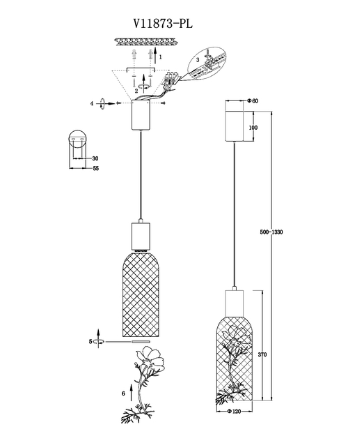 Светильник подвесной светодиодный Moderli V11873-PL Ophelia
