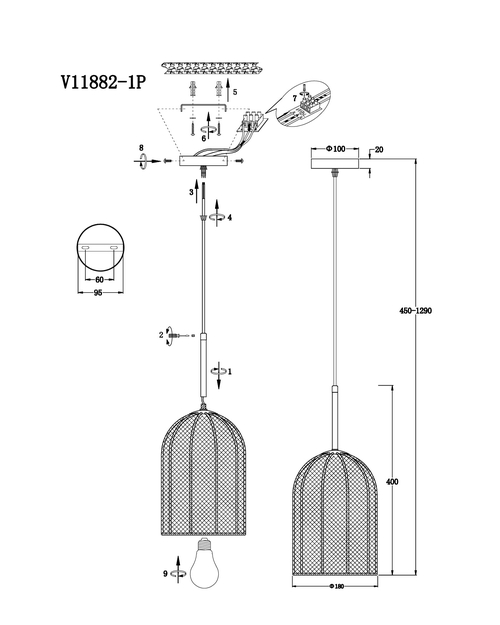 Светильник подвесной Moderli V11882-1P Yarn