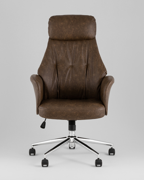 Кресло офисное TopChairs Neoma коричневый экокожа