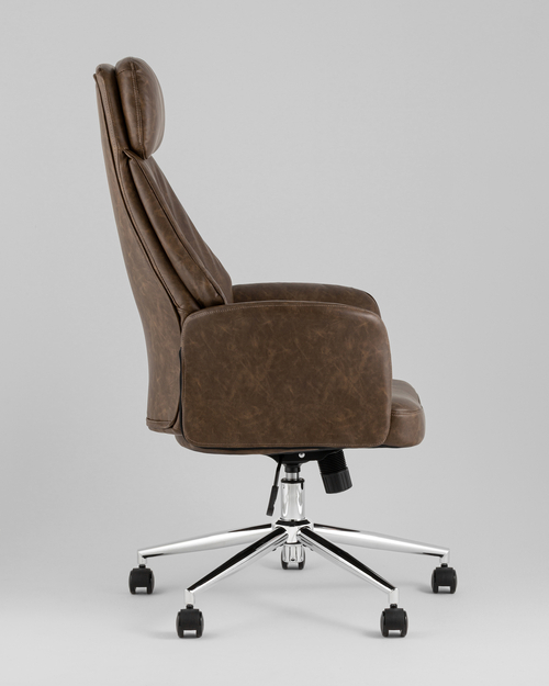 Кресло офисное TopChairs Neoma коричневый экокожа