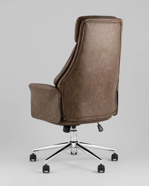 Кресло офисное TopChairs Neoma коричневый экокожа