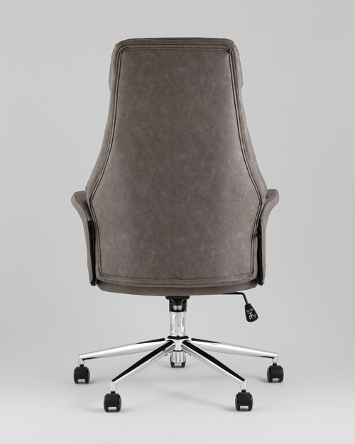Кресло офисное TopChairs Neoma серый экокожа