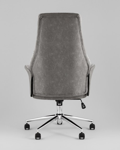 Кресло офисное TopChairs Neoma светло-серый экокожа ткань
