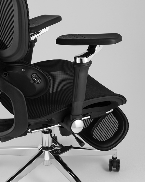 Кресло офисное TopChairs Prodigy с оттоманкой черный