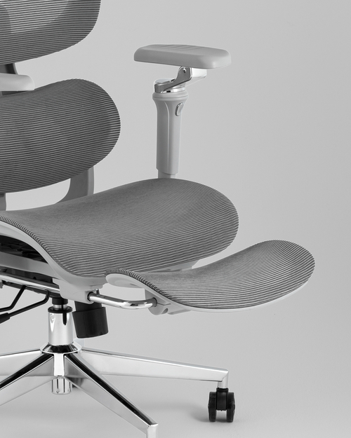 Кресло офисное TopChairs Prodigy с оттоманкой серый