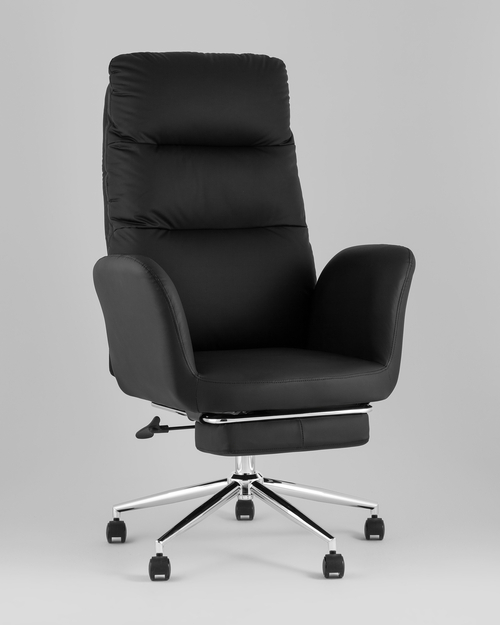 Кресло руководителя TopChairs Solid NC с оттоманкой черный