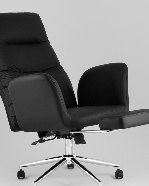 Кресло руководителя TopChairs Solid NC с оттоманкой черный