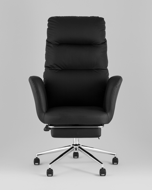 Кресло руководителя TopChairs Solid NC с оттоманкой черный