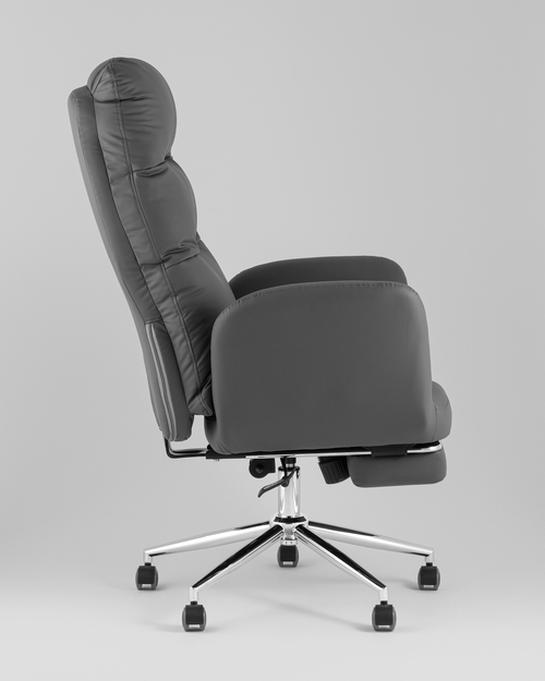 Кресло руководителя TopChairs Solid NC с оттоманкой серый
