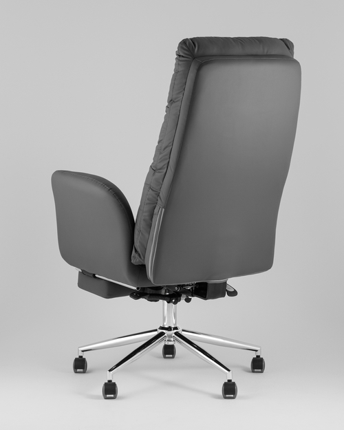 Кресло руководителя TopChairs Solid NC с оттоманкой серый