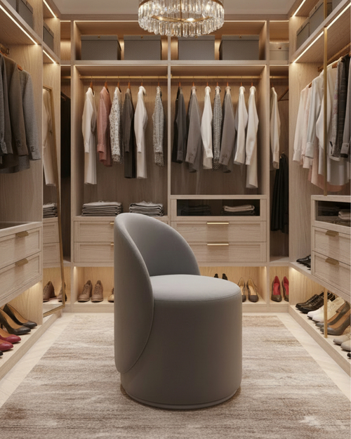 Пуф Loreen со спинкой вращающийся велюр серый