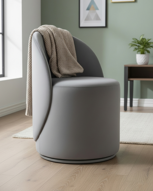 Пуф Loreen со спинкой вращающийся велюр серый