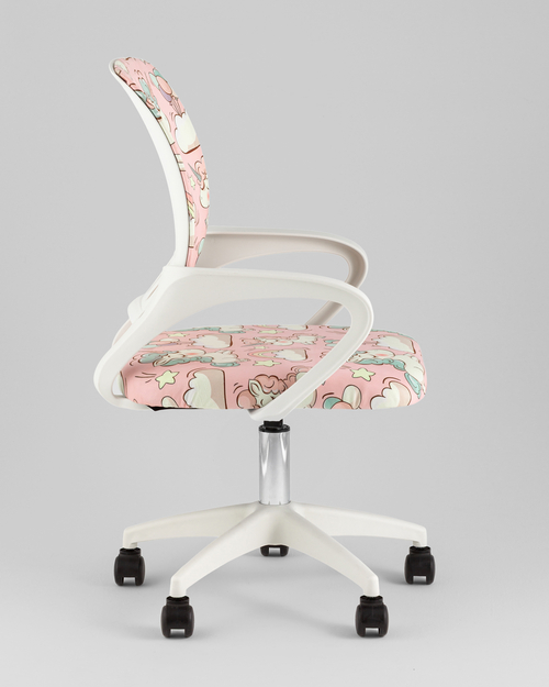 Кресло компьютерное детское TopChairs Simple SN Junior принт Unicorns пластик белый