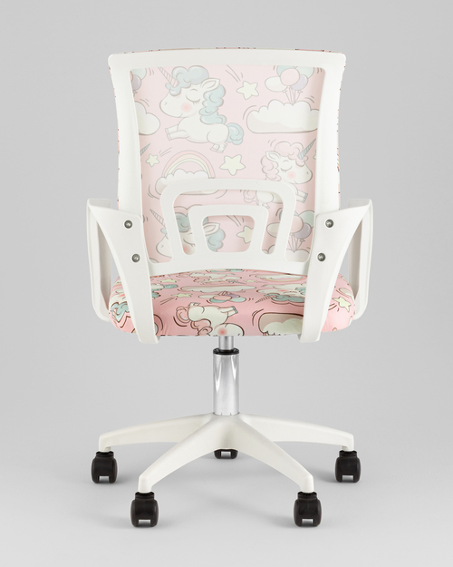Кресло компьютерное детское TopChairs Simple SN Junior принт Unicorns пластик белый