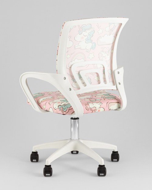 Кресло компьютерное детское TopChairs Simple SN Junior принт Unicorns пластик белый