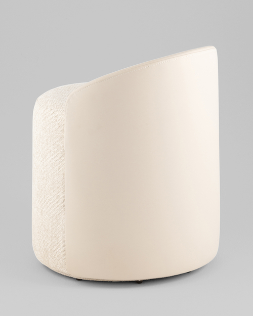 Пуф Тея спинка экокожа сиденье шенилл бежевый