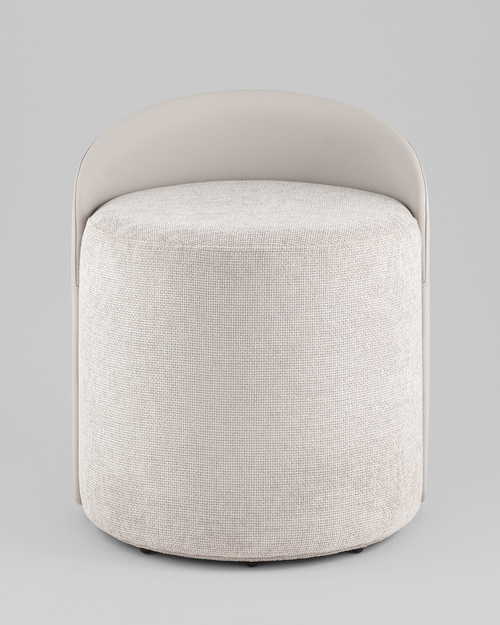 Пуф Тея спинка экокожа сиденье шенилл светло-серый