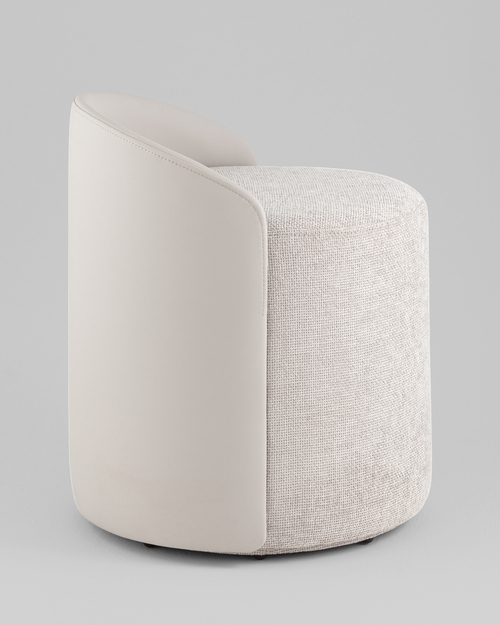 Пуф Тея спинка экокожа сиденье шенилл светло-серый