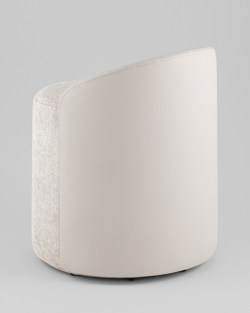 Пуф Тея спинка экокожа сиденье шенилл светло-серый