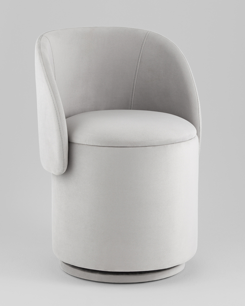 Пуф-трансформер Таунсвилл вращающийся с ящиком велюр светло-серый