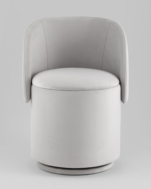 Пуф-трансформер Таунсвилл вращающийся с ящиком велюр светло-серый