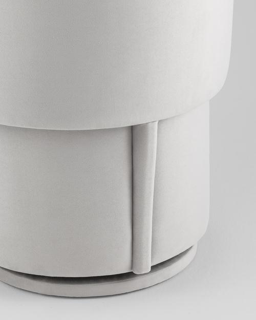 Пуф-трансформер Таунсвилл вращающийся с ящиком велюр светло-серый