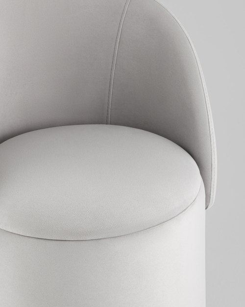 Пуф-трансформер Таунсвилл вращающийся с ящиком велюр светло-серый