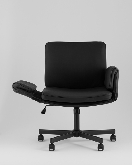 Кресло офисное TopChairs Foldo с откидными подлокотниками черное