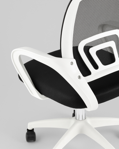 Кресло офисное TopChairs Simple SN черный пластик белый