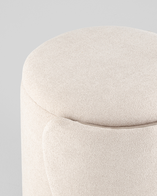 Пуф-трансформер Таунсвилл вращающийся с ящиком букле молочный