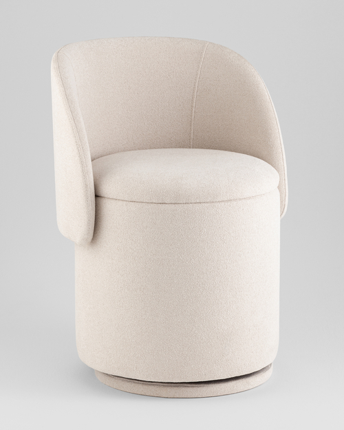 Пуф-трансформер Таунсвилл вращающийся с ящиком букле молочный