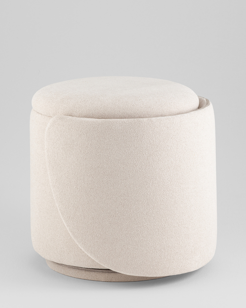 Пуф-трансформер Таунсвилл вращающийся с ящиком букле молочный