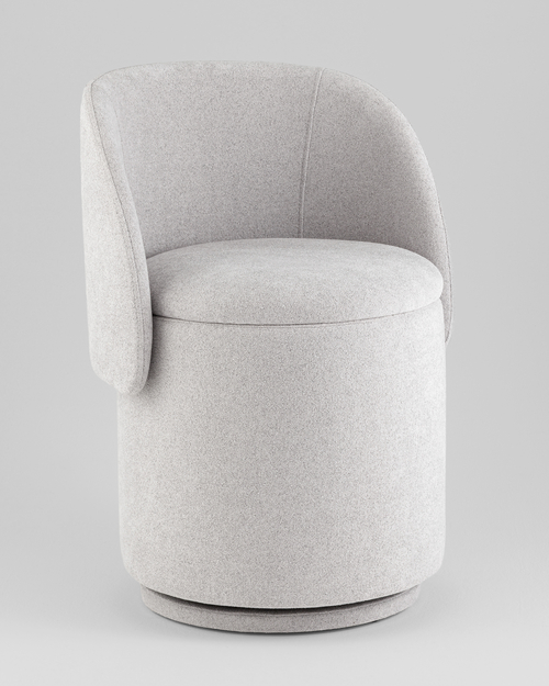 Пуф-трансформер Таунсвилл вращающийся с ящиком букле светло-серый