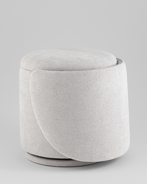 Пуф-трансформер Таунсвилл вращающийся с ящиком букле светло-серый