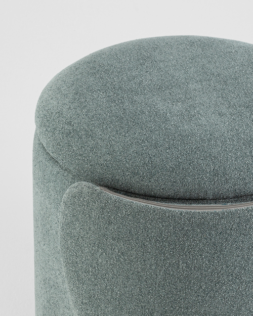 Пуф-трансформер Таунсвилл вращающийся с ящиком букле зеленый