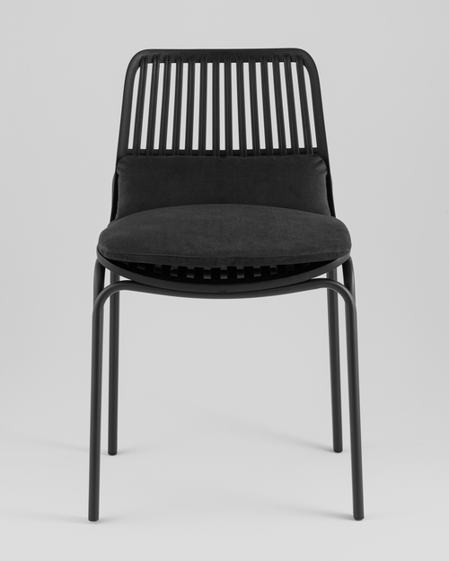 Стул Louran с подушкой чёрный 2 шт.