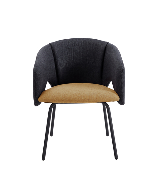 Стул обеденный Afrida рогожка тёмно-синий горчичный