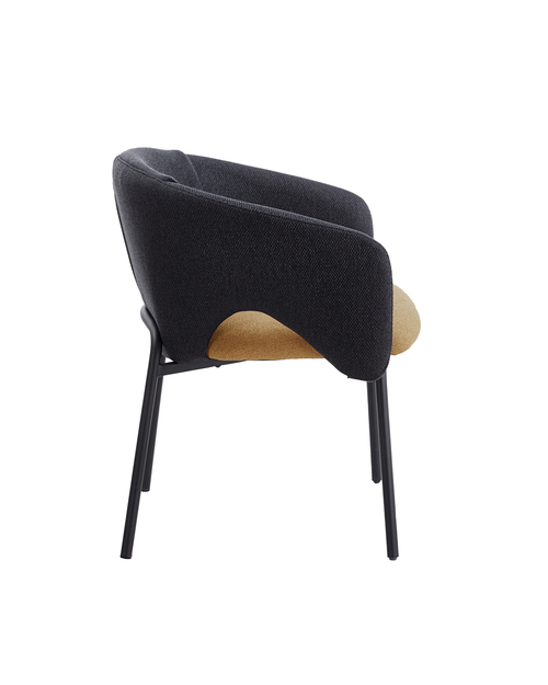 Стул обеденный Afrida рогожка тёмно-синий горчичный