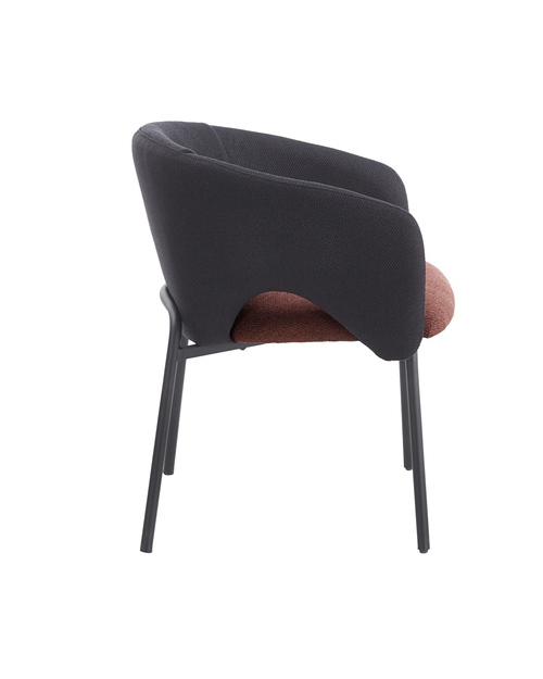 Стул обеденный Afrida рогожка черный бордо