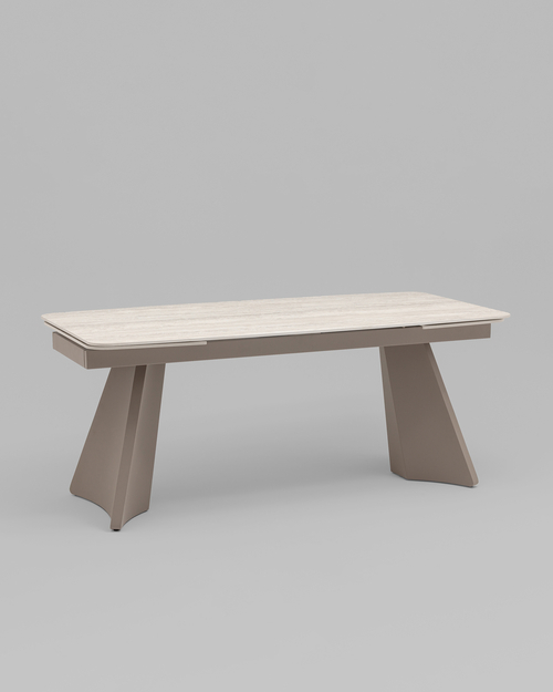 Стол обеденный Eliora 180-260х90 см серый травертин керамика