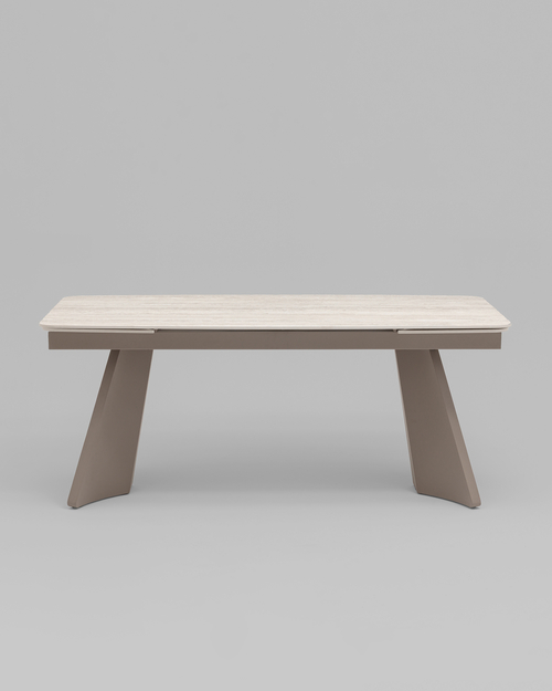 Стол обеденный Eliora 180-260х90 см серый травертин керамика