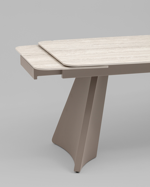 Стол обеденный Eliora 180-260х90 см серый травертин керамика